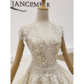 Jancember HTL1394 Crystal Bling Sleeveless Beading Luxury Wedding Gown